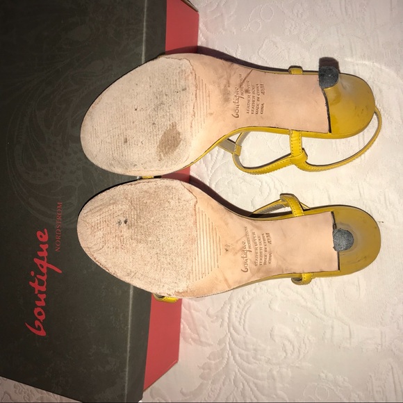 Yellow Patent Strappy Heeled Sandal Women’s SZ 4.5 - Picture 4 of 5